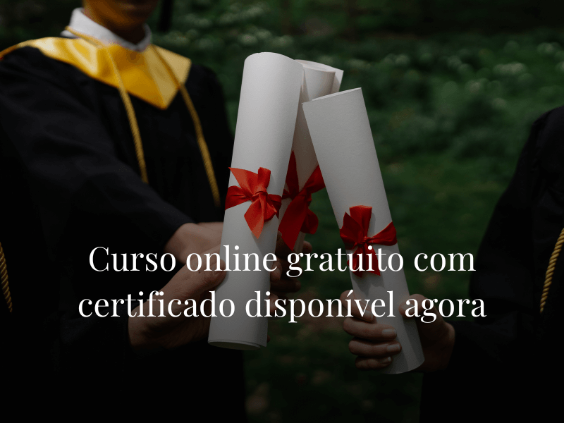 Curso online gratuito com certificado disponível agora Curso online gratuito com certificado disponível agora